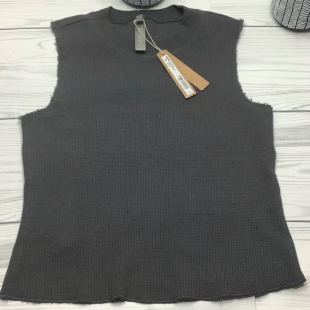 MSRP $48 | SKIMS Heavy Waffle Cropped Crewneck Tank – Ash – XS – NWT